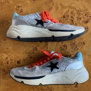 White Raven Glitter Star Sneakers